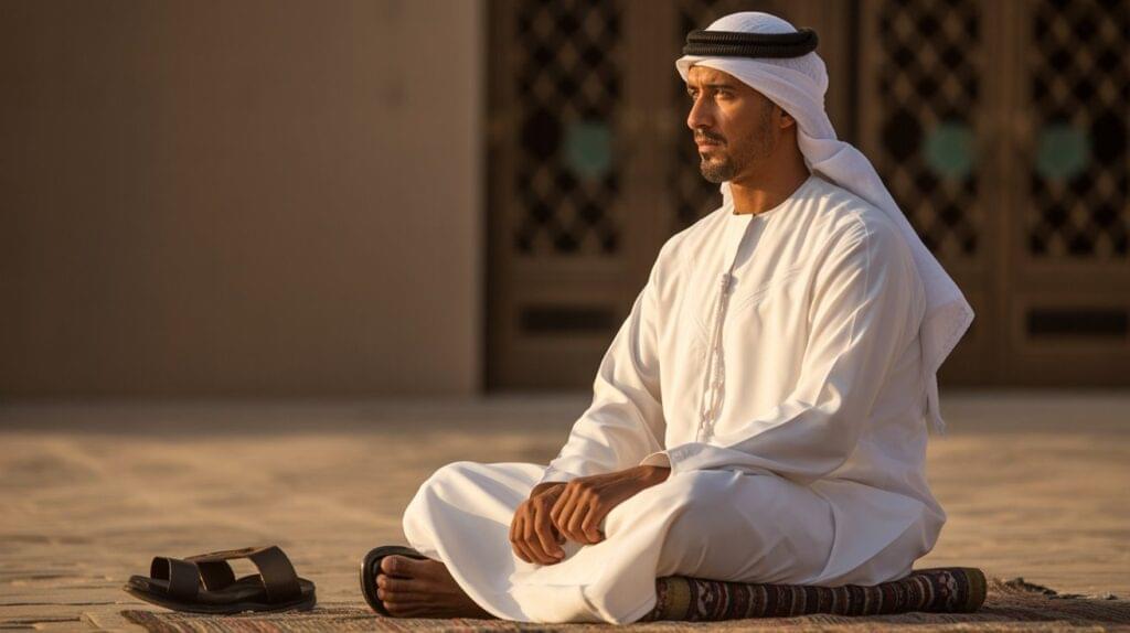 Emarati men wearing a emarati sandals